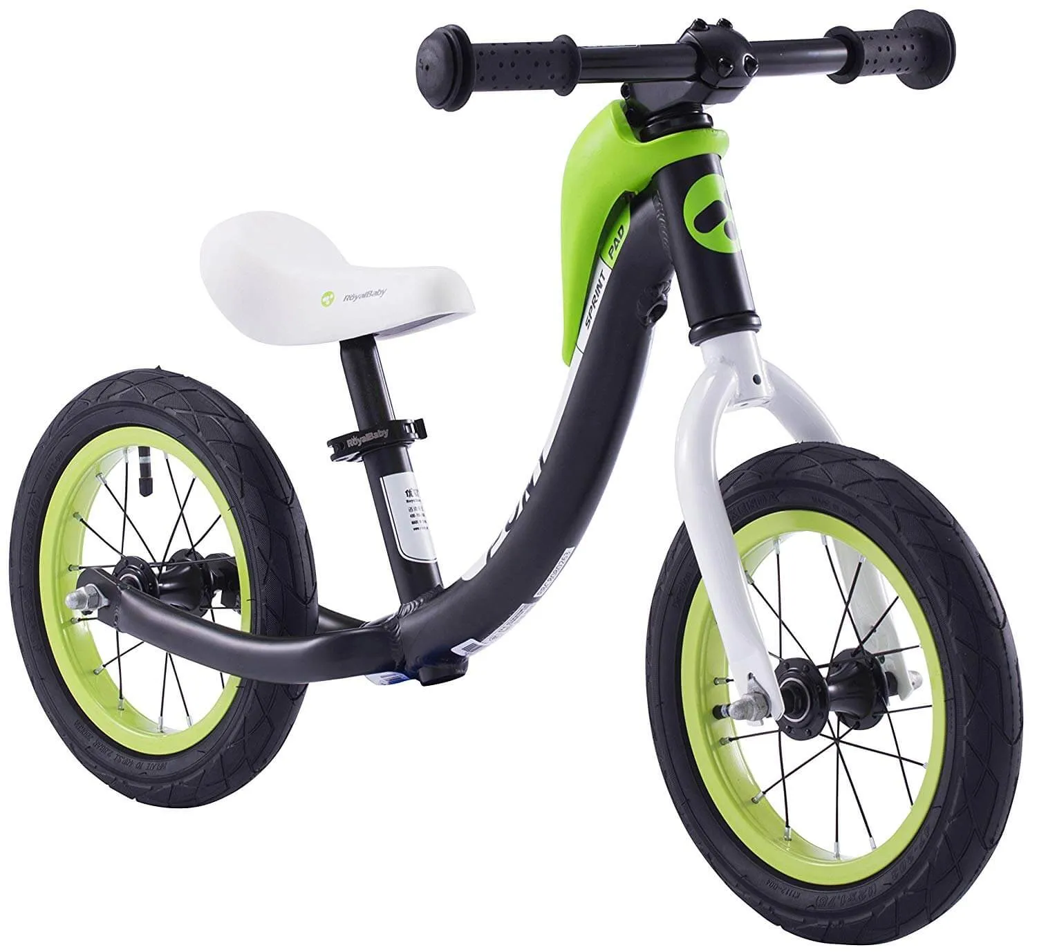 royal baby dječji bicikl bez pedala pony crni - aluminij - slika 3