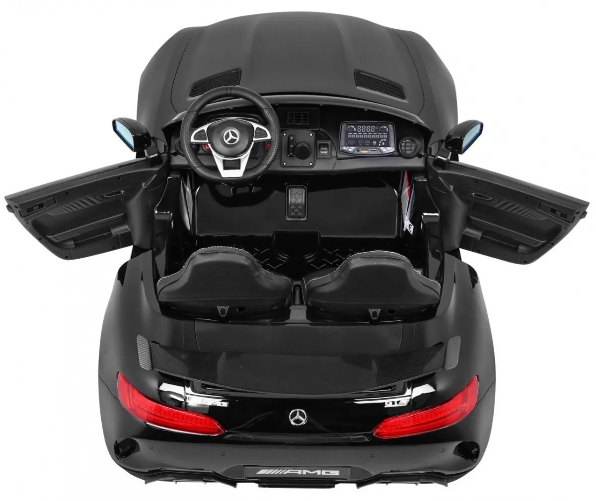 licencirani auto na akumultor mercedes benz gt r 4 x 4 – crni/lakirani - slika 3