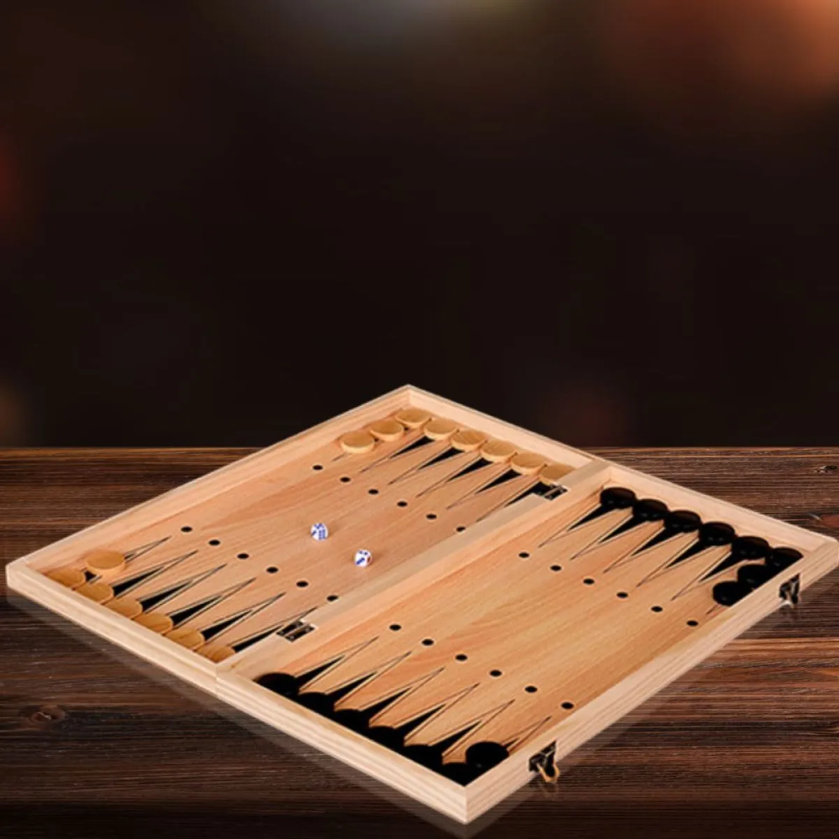 3u1 drvena igraća ploča: šah, dama i backgammon - slika 6