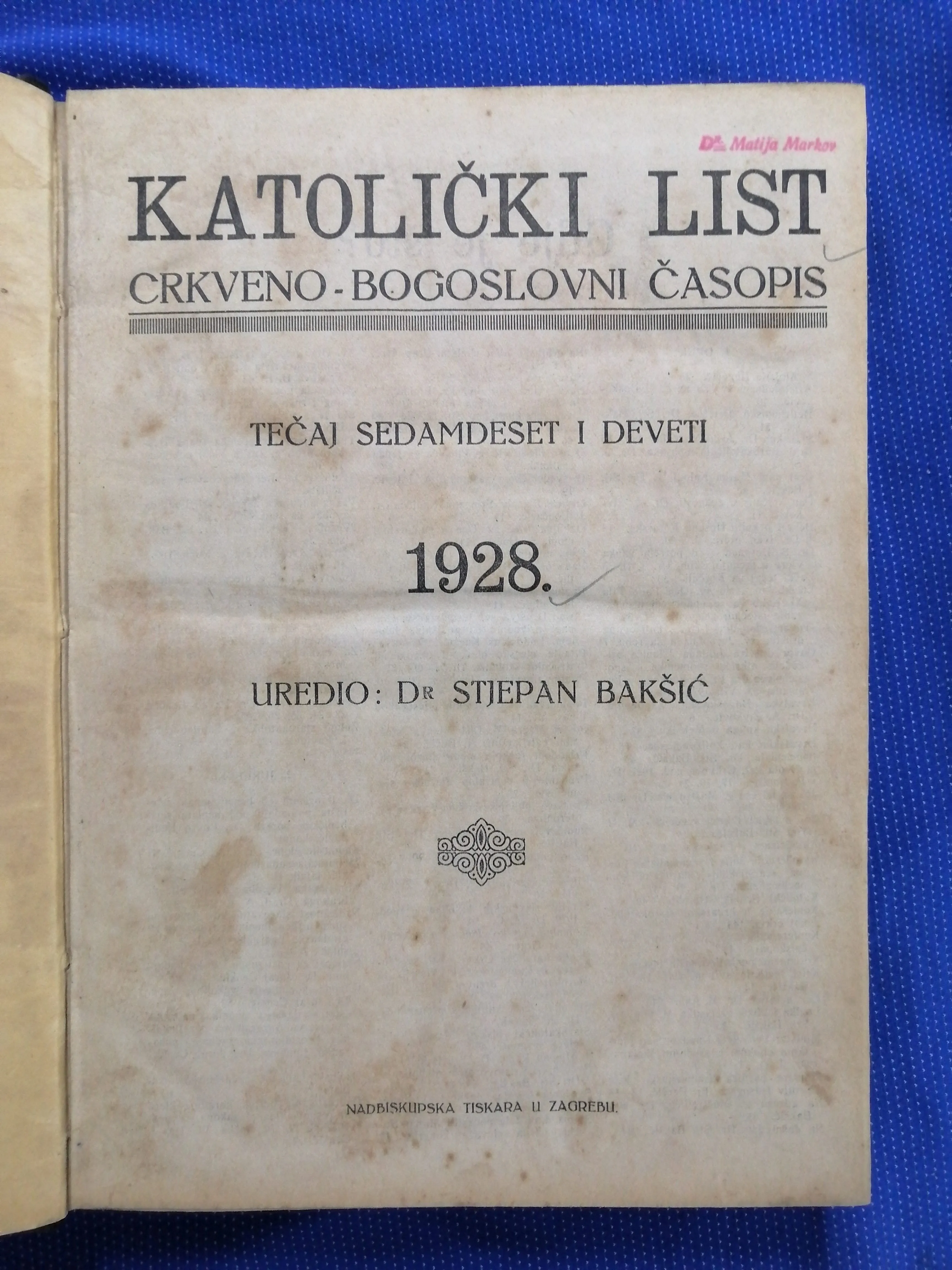 katolički list – kompletno godište 1928. br. 1-52 - slika 2