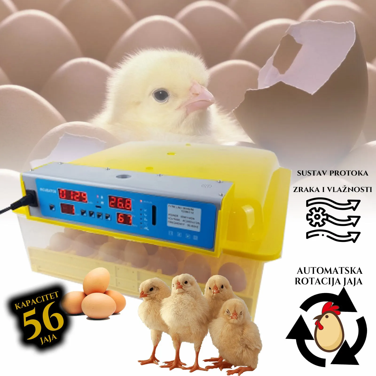 Inkubator Za Jaja Sa Kontrolom Temperature I Vlage - Križevci