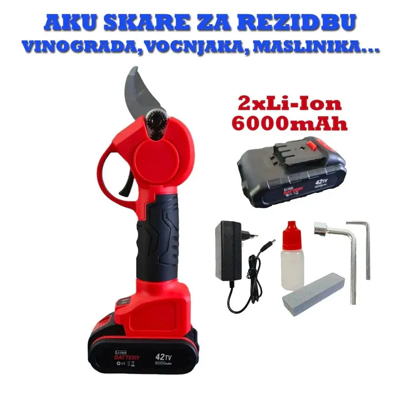 AKU ŠKARE ZA OBREZIVANJE/REZIDBU XXL x2 BATERIJE 42V / 82V - Križevci