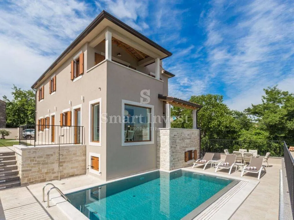 buje, kamena villa s bazenom i pogledom na more - slika 2