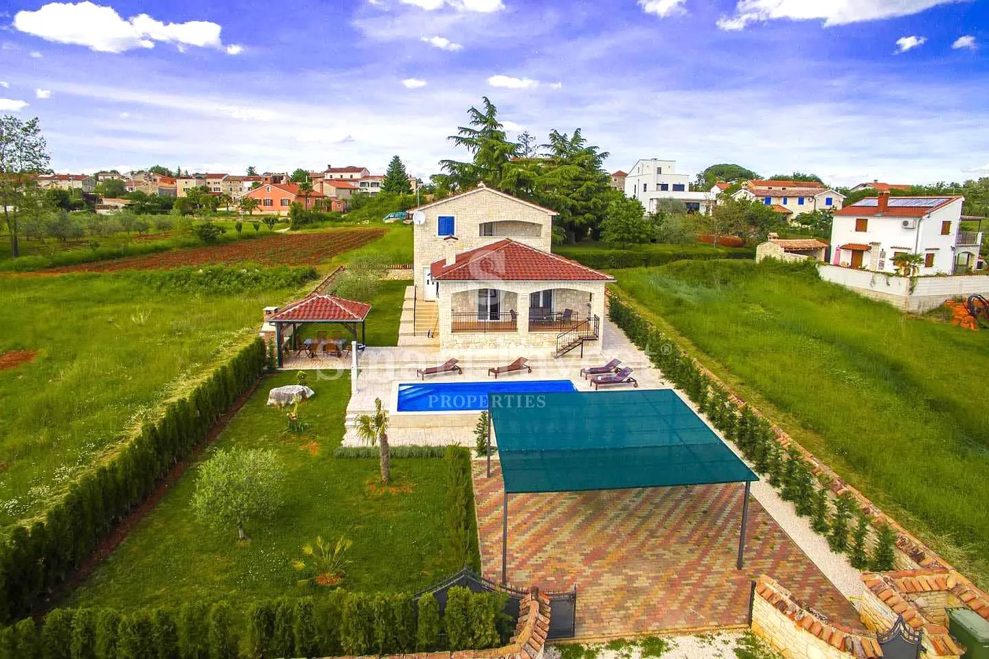 poreč okolica, prekrasna kamena vila s bazenom nedaleko mora - slika 38