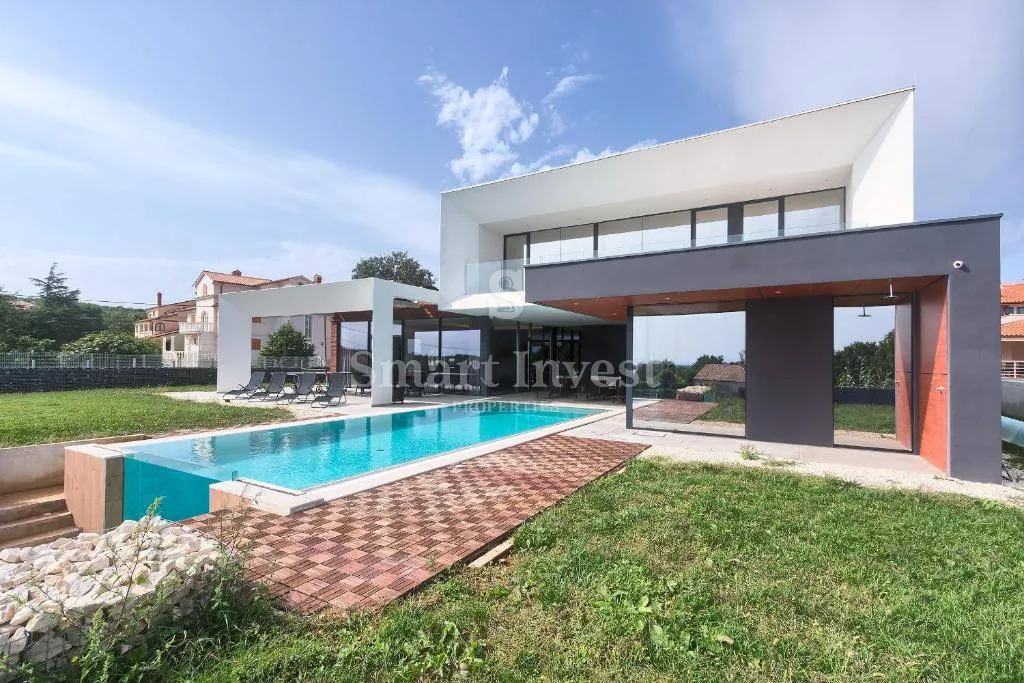 ližnjan, moderna arhitektonska vila s pogledom na more - slika 9