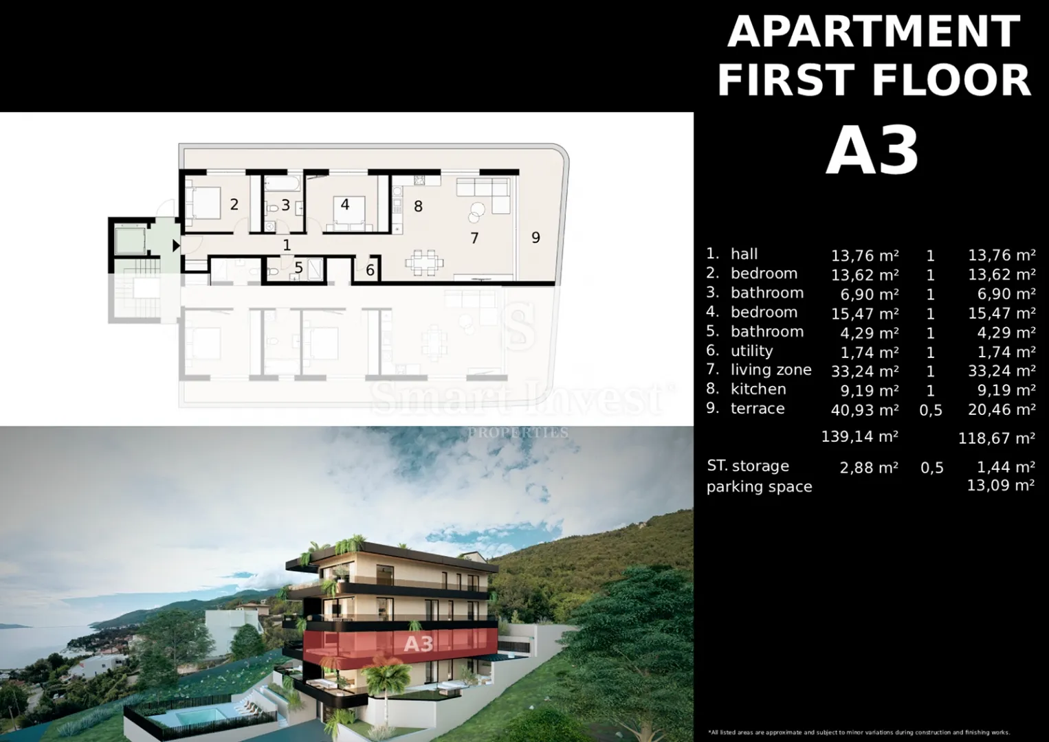 ičići, stan 2s+db s pogledom na more u novogradnji s bazenom (a3) - slika 18
