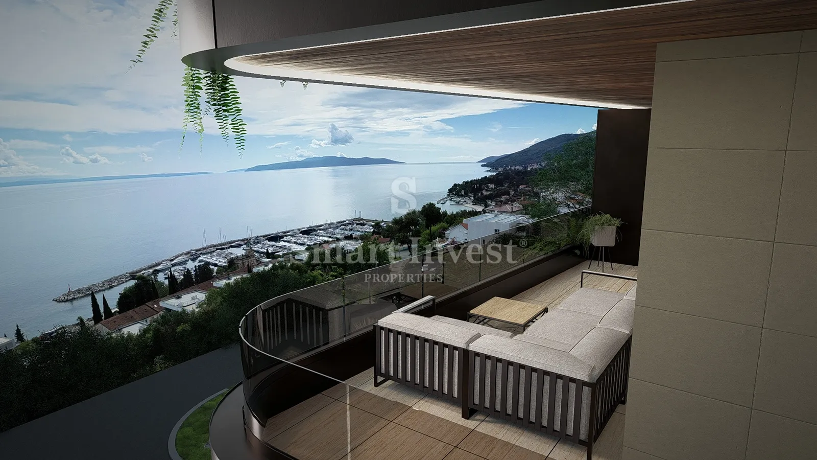 IČIĆI, stan 2S+DB s pogledom na more u novogradnji s bazenom (A5) - Ičići, Opatija