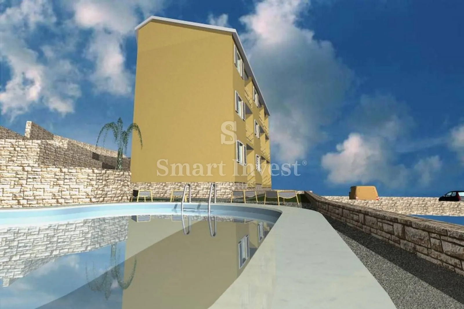 pobri, zemljište od 1440 m2 s građevinskom dozvolom, pogled na more - slika 4