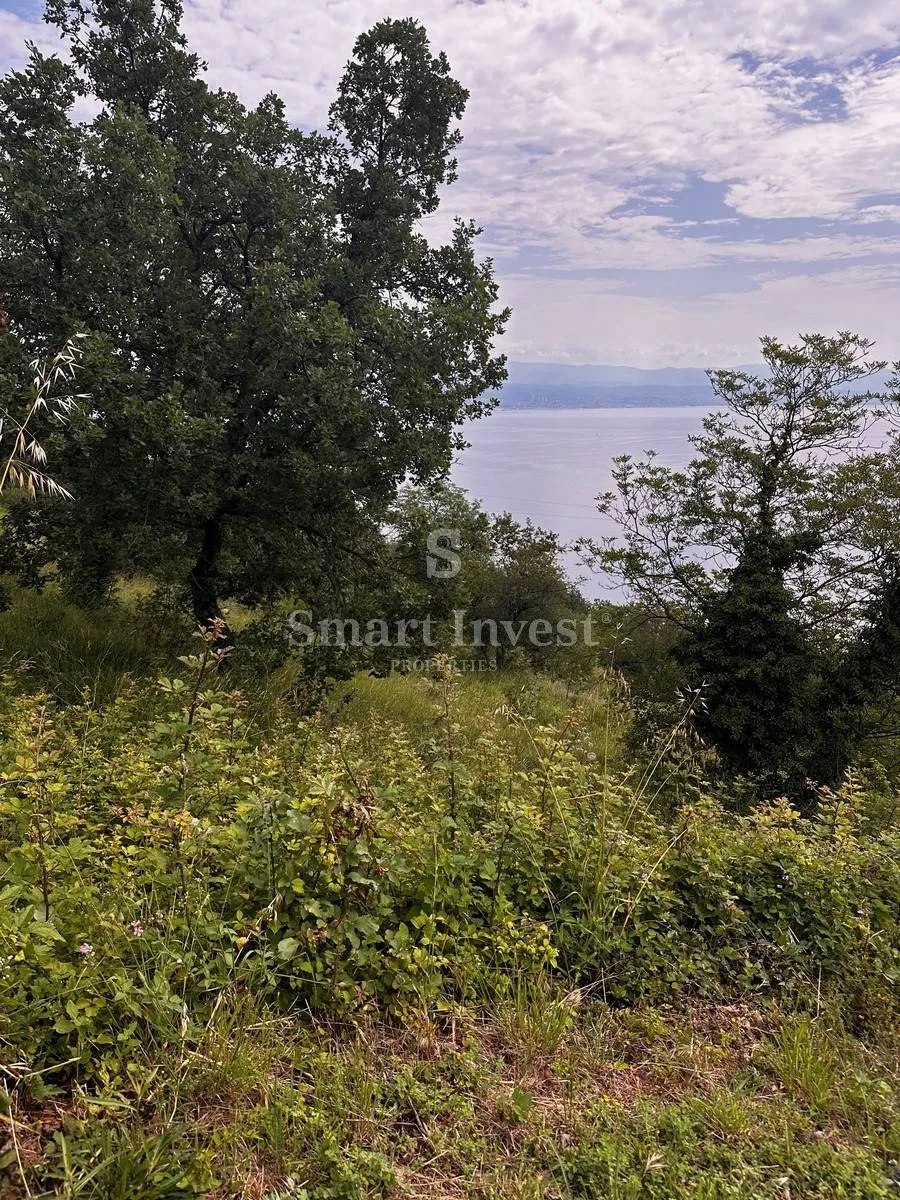 lovran - okolica, zemljište s pogledom na more i građevinskom dozvolom za vilu - slika 12