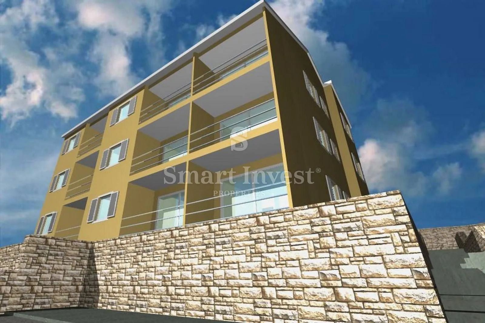 pobri, zemljište od 1440 m2 s građevinskom dozvolom, pogled na more - slika 2
