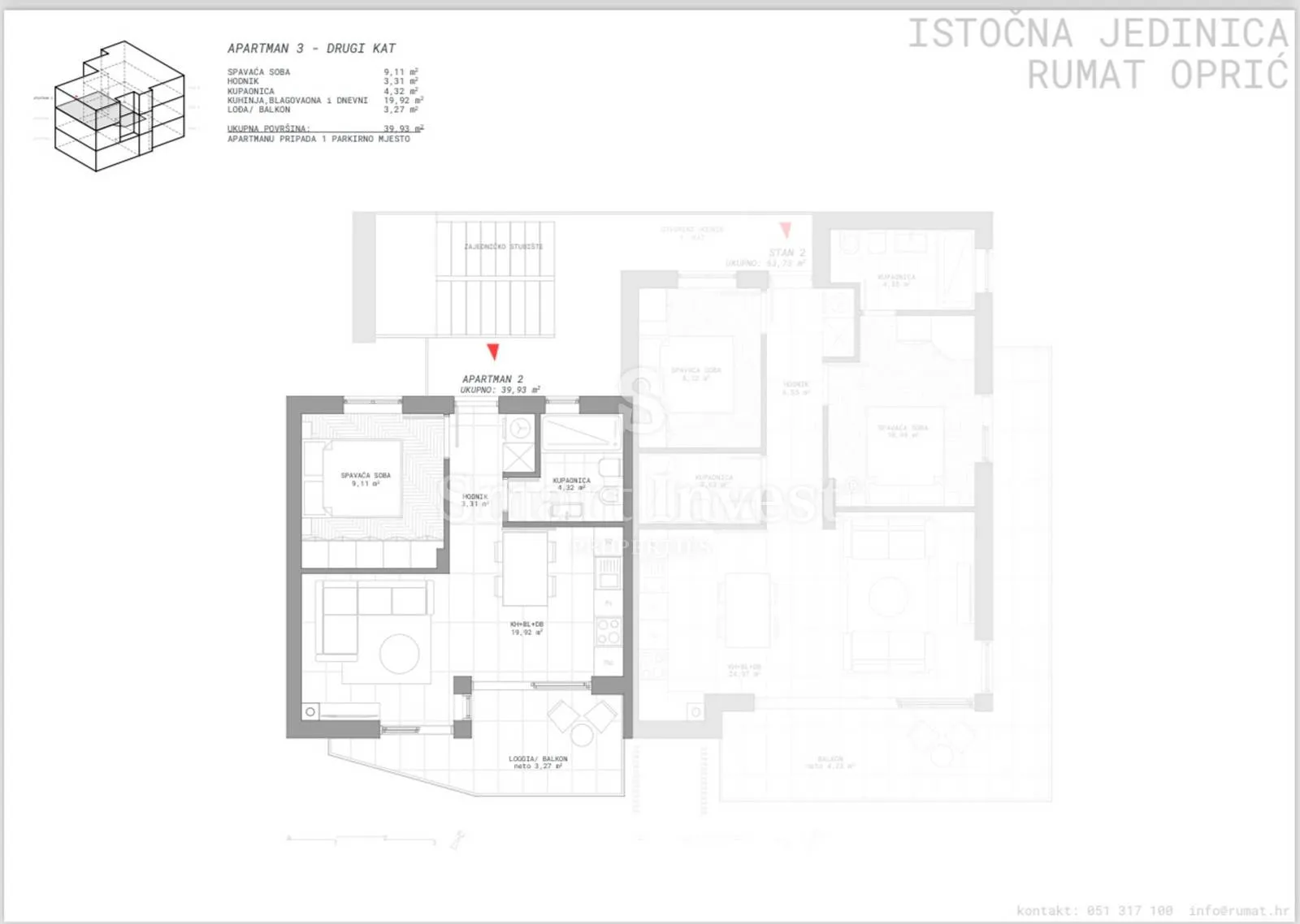 ika, moderna novogradnja, stan od 46,20 m2 - slika 2