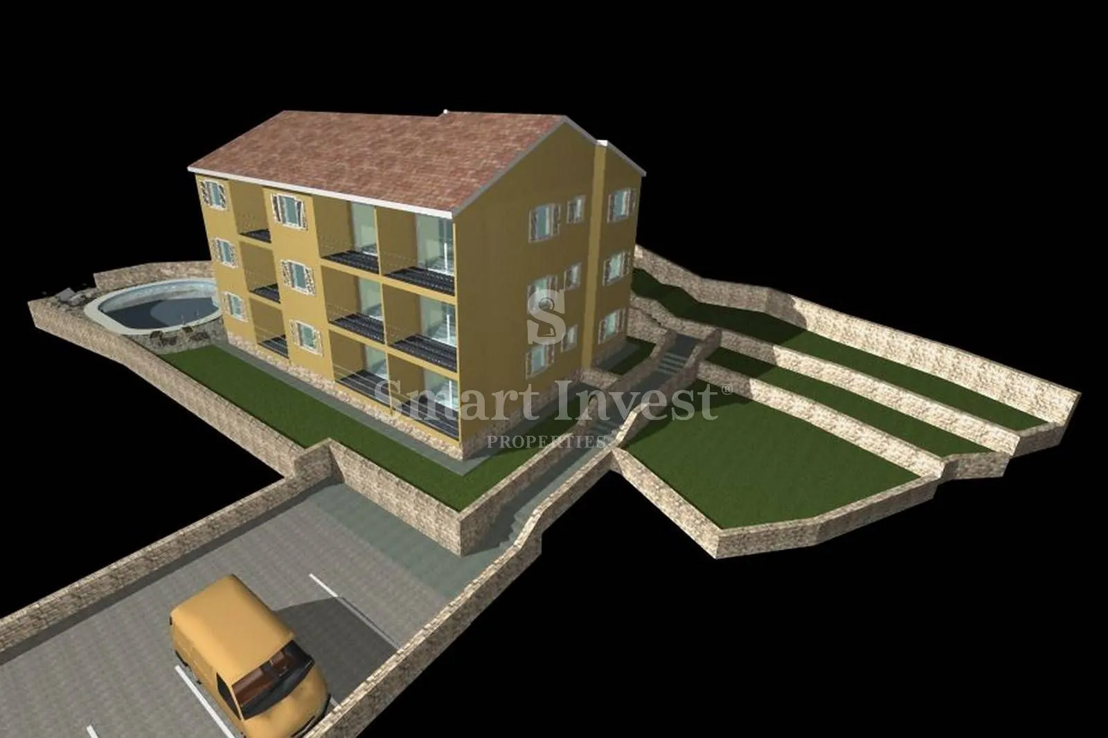 pobri, zemljište od 1440 m2 s građevinskom dozvolom, pogled na more - slika 7