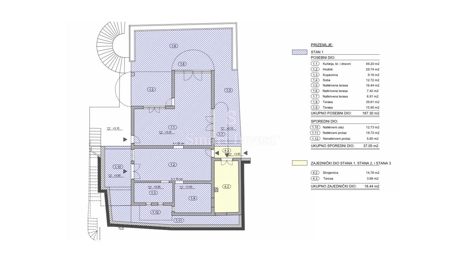 opatija, stan od 224 m2 u roh bau fazi + apartman 39 m2, s panoramskim pogledom na kvarner - slika 5