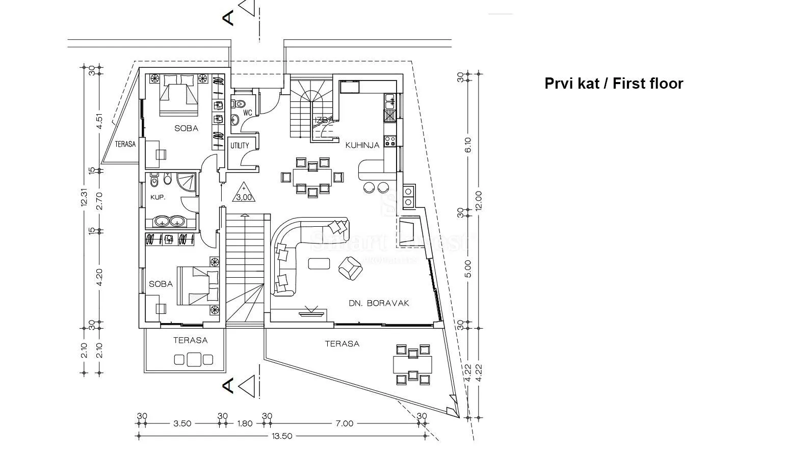 opatija - centar, ekskluzivna vila s pogledom na more, 100 m od mora! - slika 46