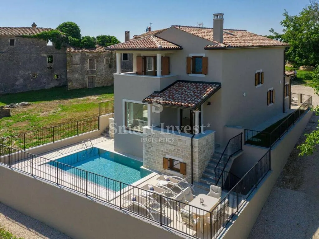 buje, kamena villa s bazenom i pogledom na more - slika 35