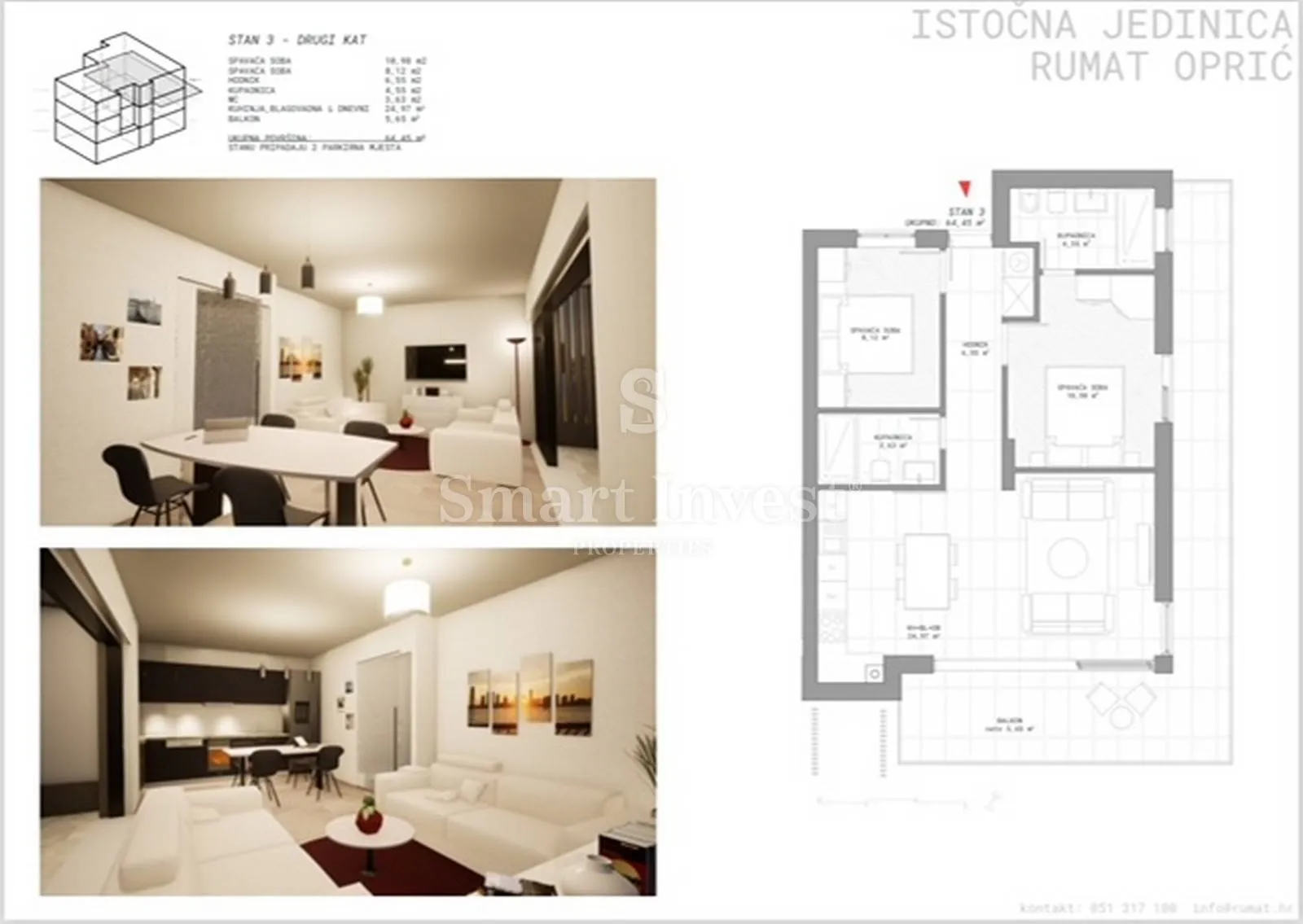 ika, moderna novogradnja, stan od 77,70 m2 - slika 2