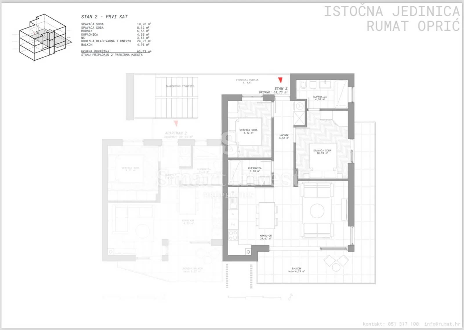 ika, moderna novogradnja, stan od 76,08 m2 - slika 2