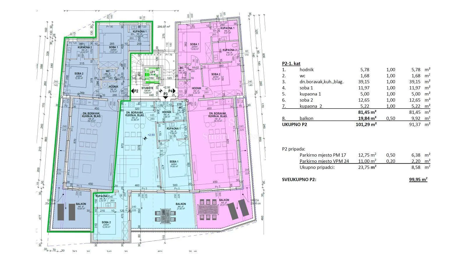 opatija, stan 2s+db s pogledom na more u novogradnji s bazenom (p2) - slika 7
