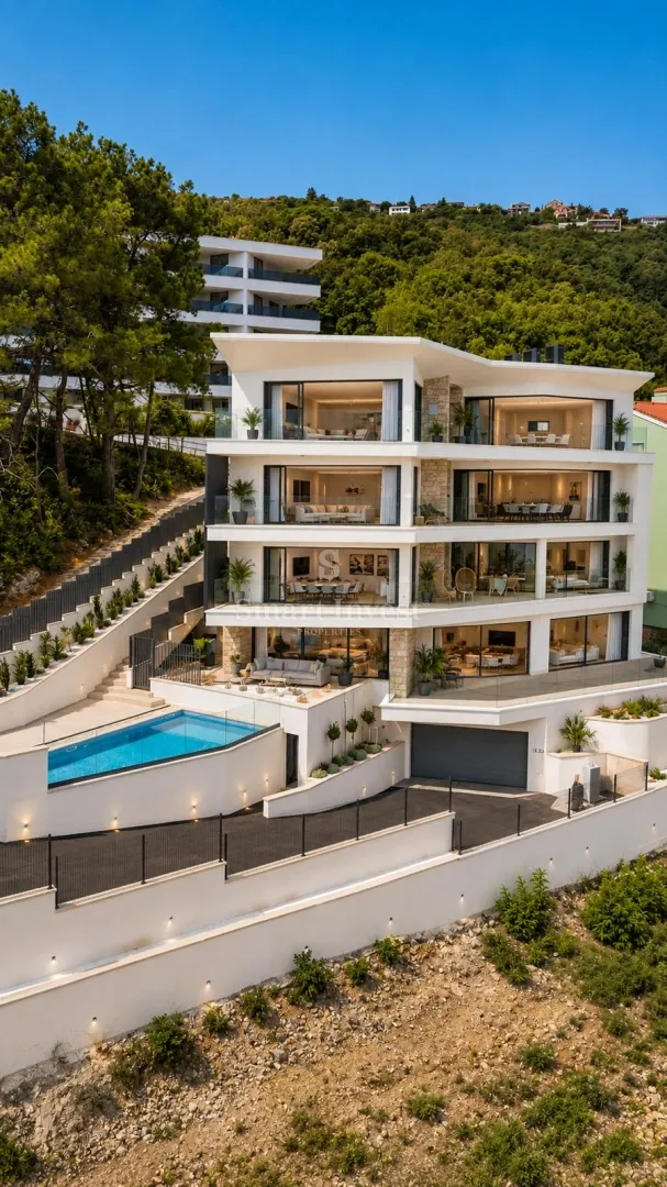 opatija - centar, raskošni penthouse s pogledom na more u novogradnji s bazenom (s3) - slika 2