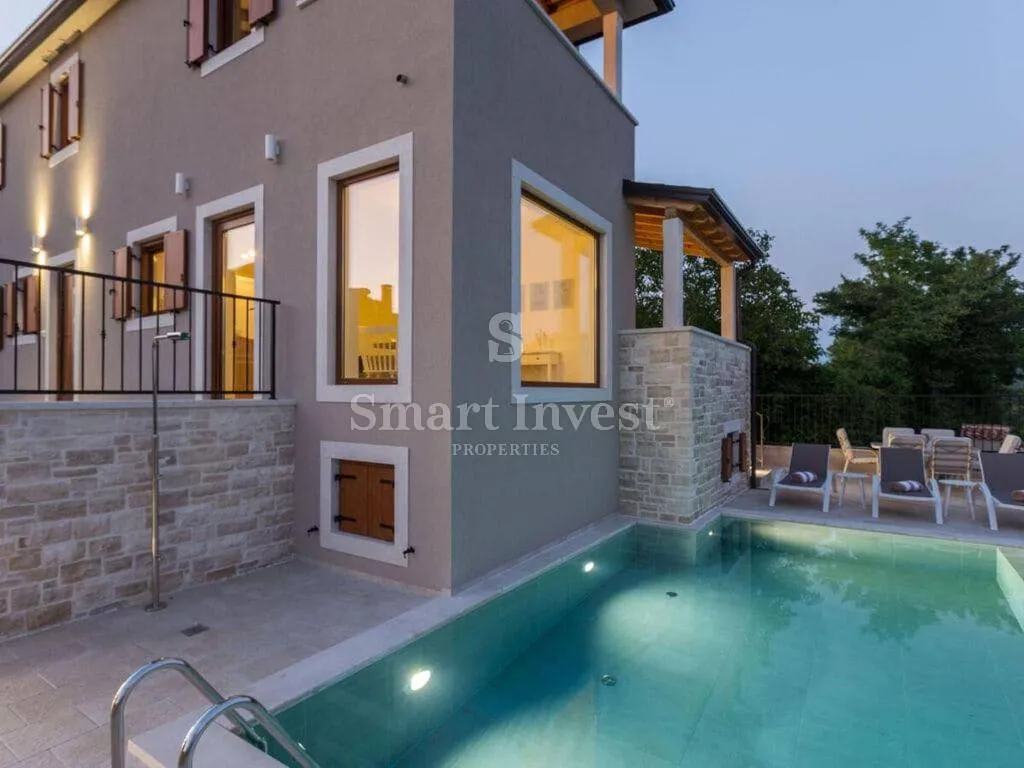 buje, kamena villa s bazenom i pogledom na more - slika 5