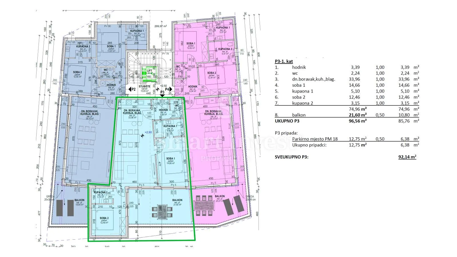 opatija, stan 2s+db s pogledom na more u novogradnji s bazenom (p3) - slika 49