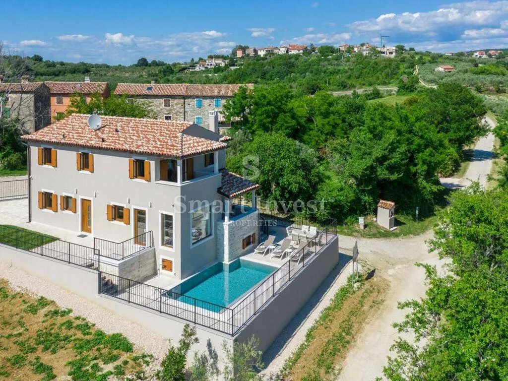 buje, kamena villa s bazenom i pogledom na more - slika 32