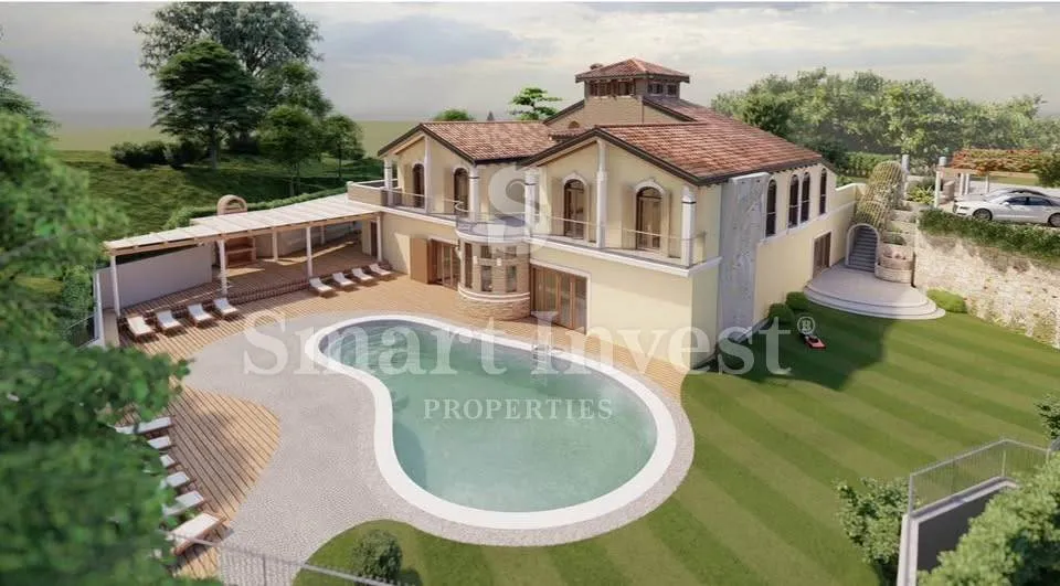 ISTRA, Započeta gradnja 440m2 s dozvolom, zemljište 1700m2 - Boljun, Lupoglav