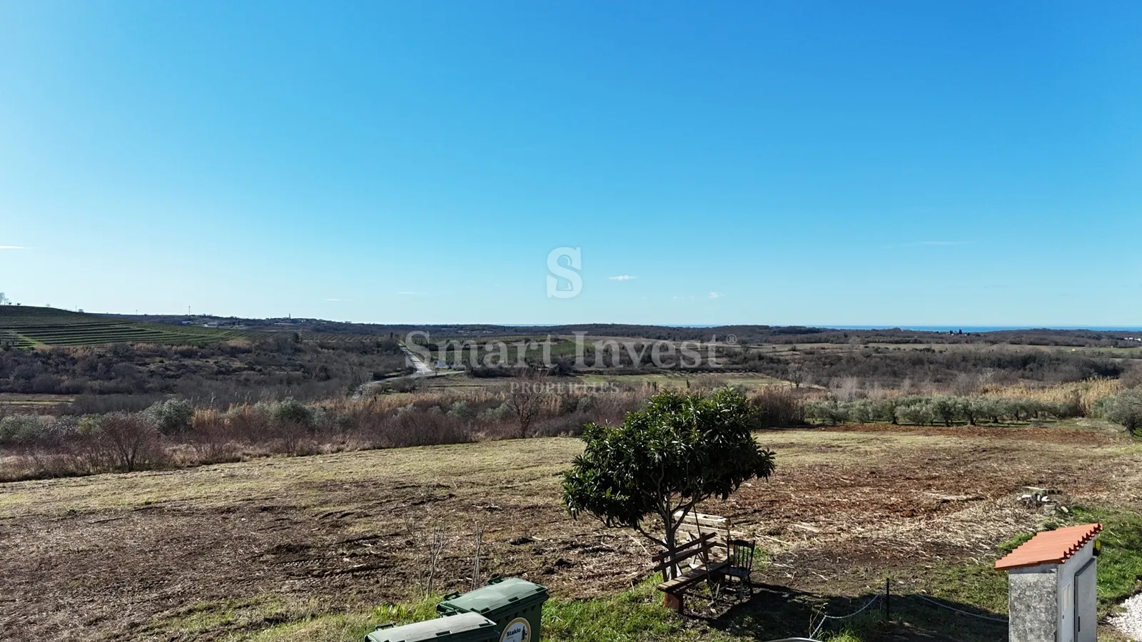 buje, građevinsko zemljište od 1036 m2 za kuću, pogled more - slika 2