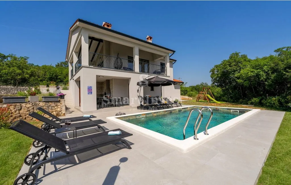 labin - rabac, nova moderna vila s bazenom 7 km od mora - slika 2
