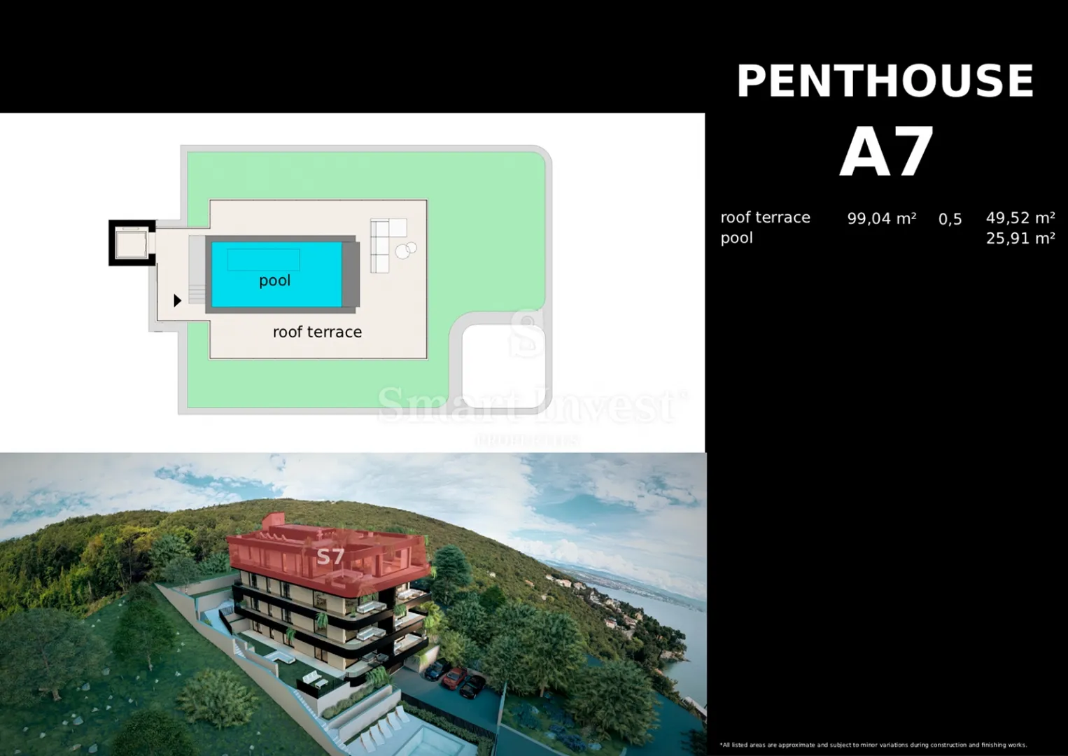 ičići, raskošni penthouse 3s+db s krovnom terasom i bazenom (a7) - slika 26