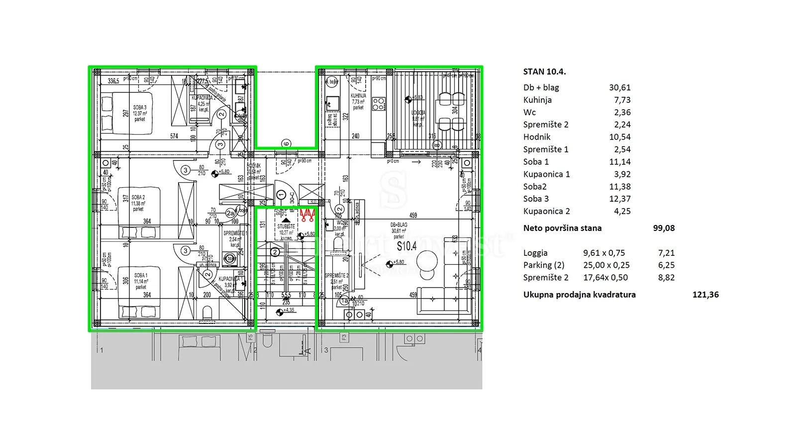 cres, stan 3s+db u novogradnji u blizini mora i centra (s 10.4) - slika 4