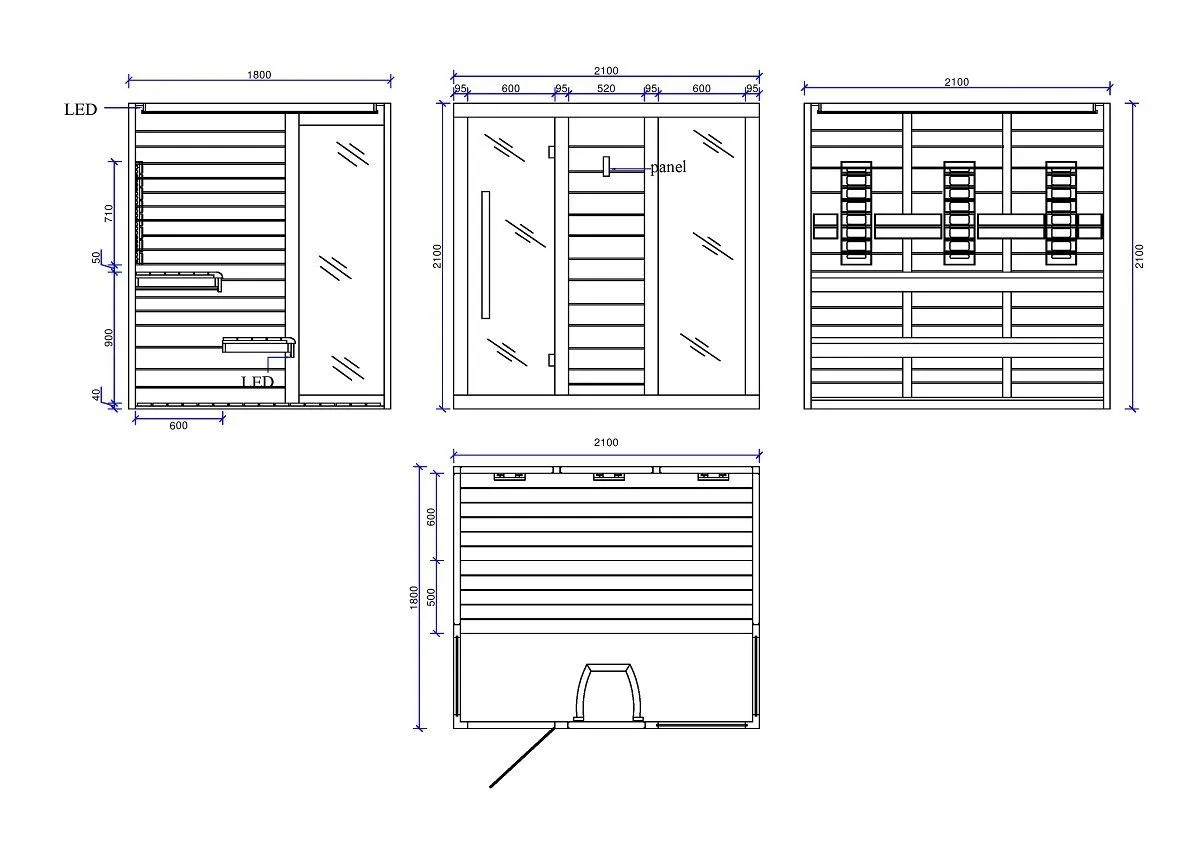 kombinirana sauna – 210 x 180 x 210 cm – elite – aspen - slika 26