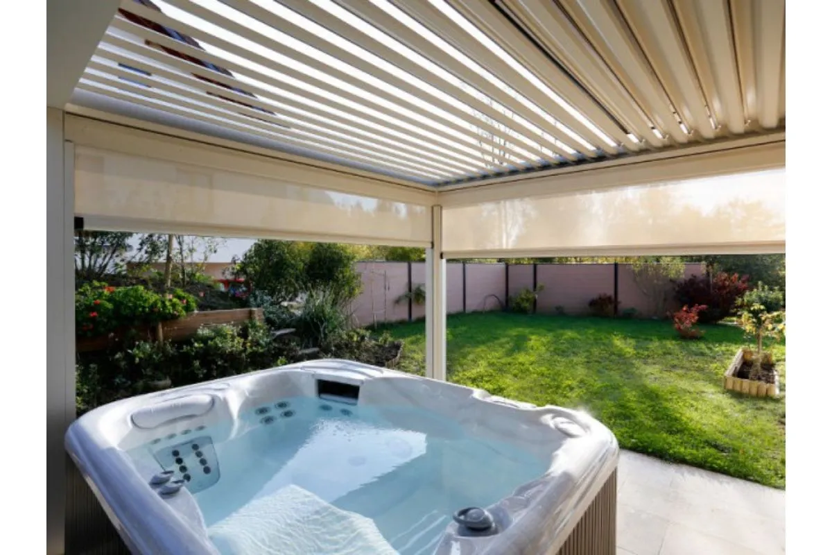 bioklimatska pergola gazebo za spa masažni bazen 3 x 4 m - slika 3