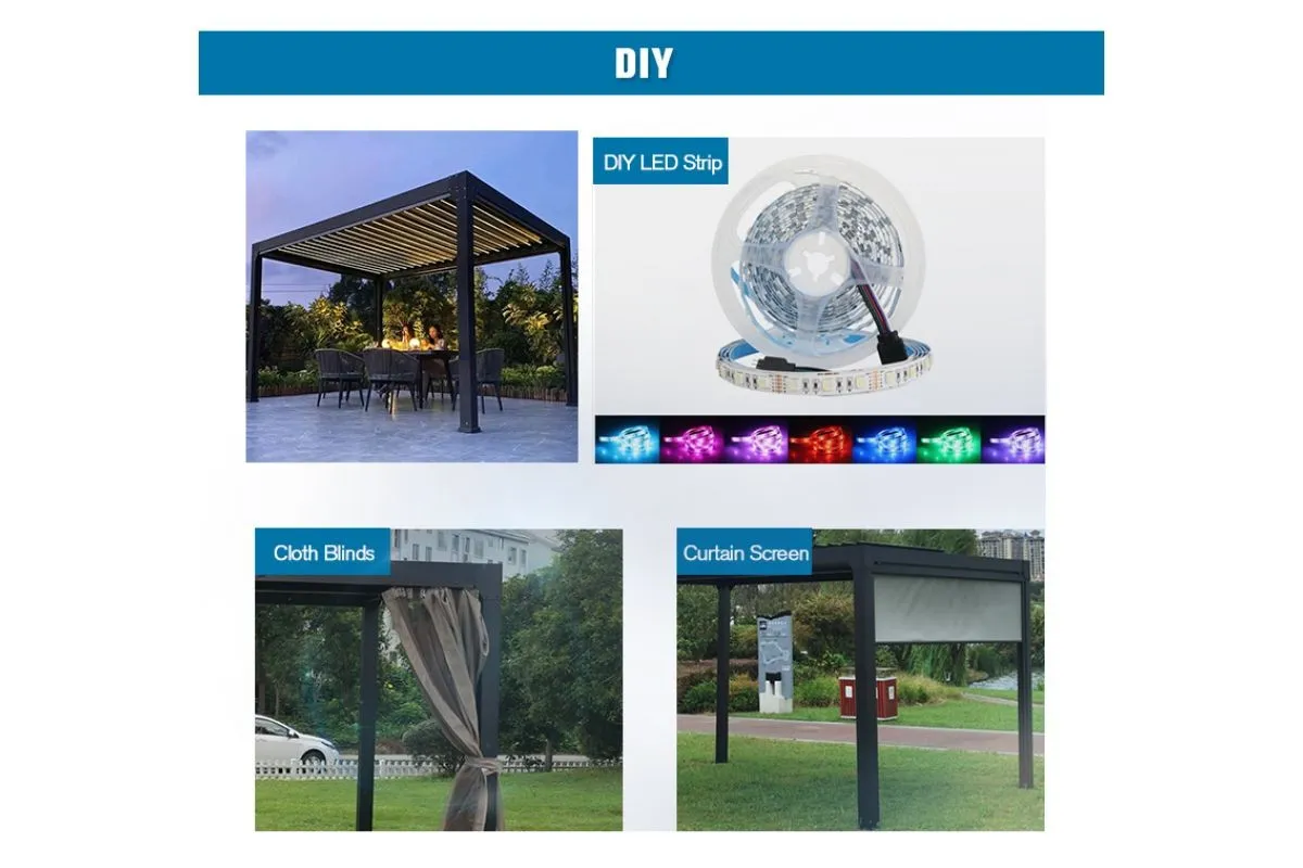 bioklimatska pergola gazebo za spa masažni bazen 3 x 4 m - slika 15