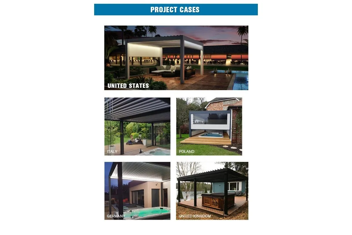 bioklimatska pergola gazebo za spa masažni bazen 3 x 4 m - slika 20