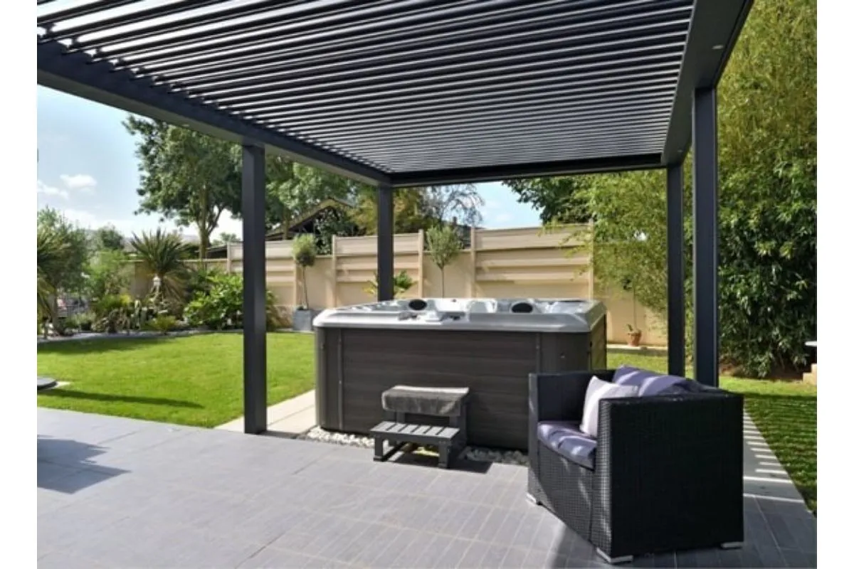 bioklimatska pergola gazebo za spa masažni bazen 3 x 4 m - slika 22