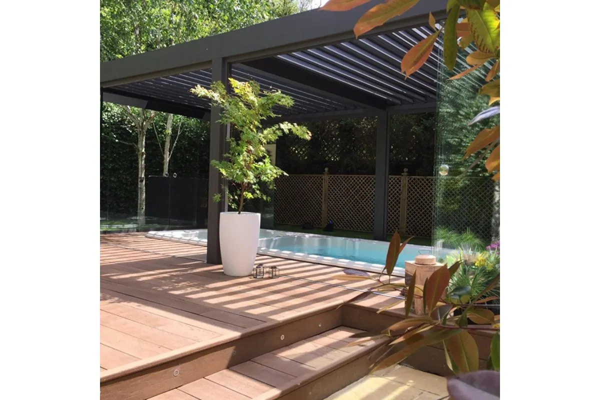 bioklimatska pergola gazebo za spa masažni bazen 3 x 4 m - slika 25
