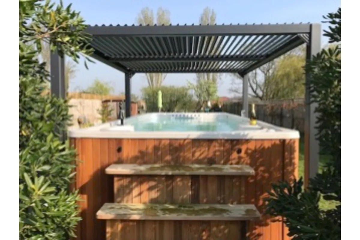 bioklimatska pergola gazebo za spa masažni bazen 3 x 4 m - slika 27