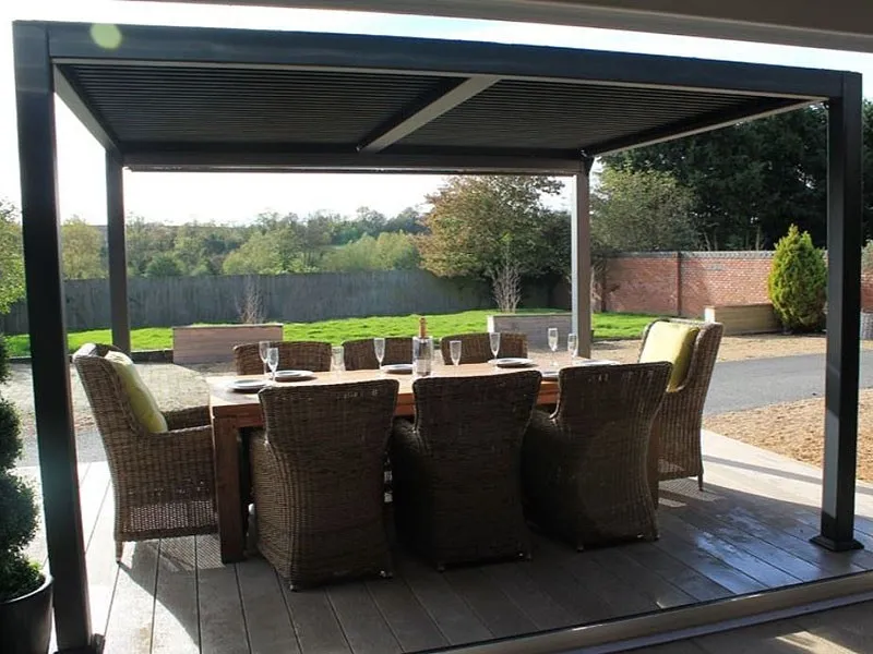 bioklimatska pergola gazebo za spa masažni bazen 3 x 3 m - slika 9