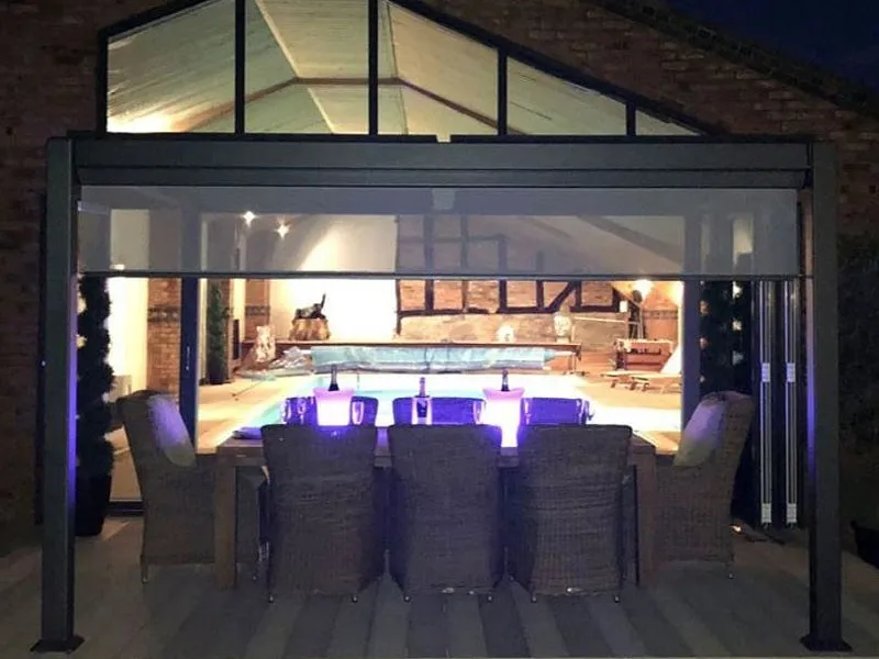 bioklimatska pergola gazebo za spa masažni bazen 3 x 3 m - slika 10