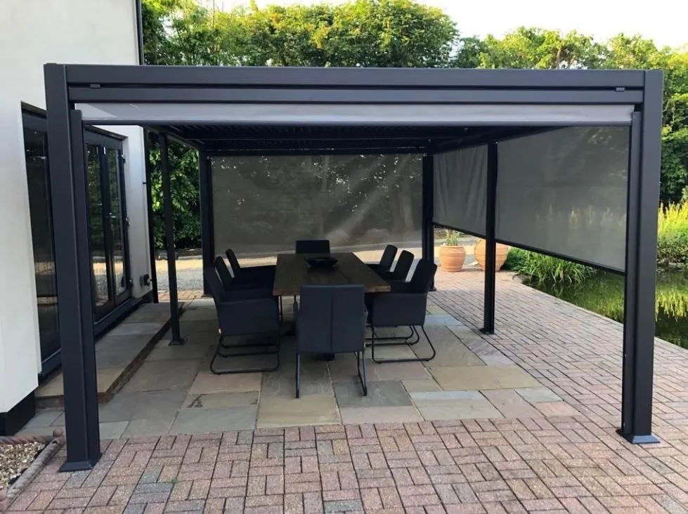 bioklimatska pergola gazebo za spa masažni bazen 3 x 3 m - slika 8