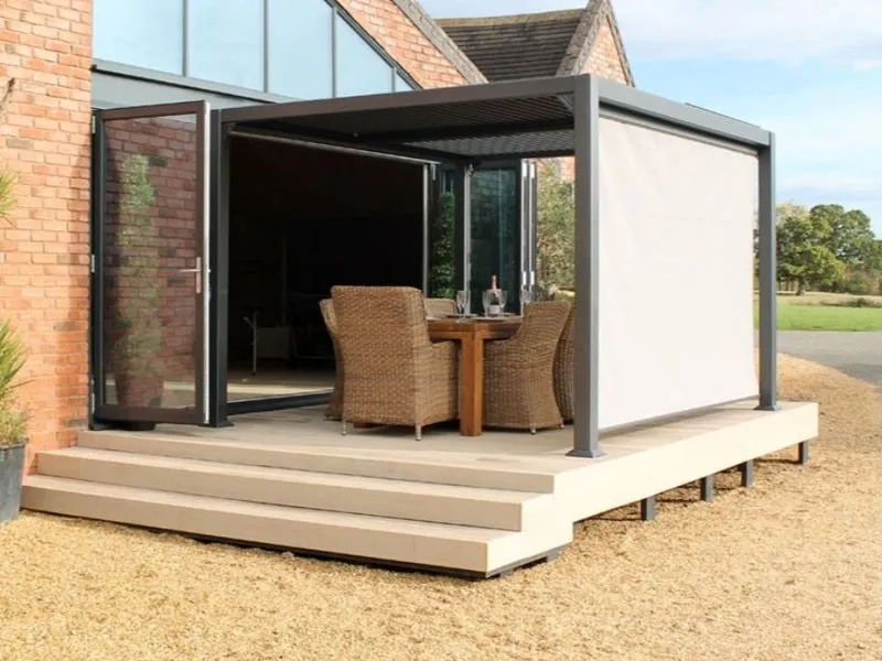 bioklimatska pergola gazebo za spa masažni bazen 3 x 3 m - slika 6