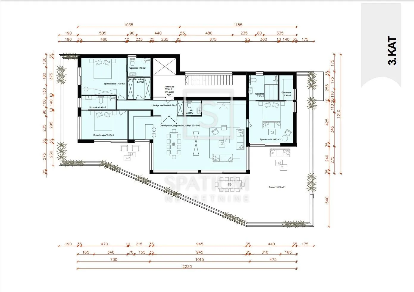 poreč, luksuzni penthouse 600 m od mora s jacuzzijem i panoramskim pogledom - slika 28