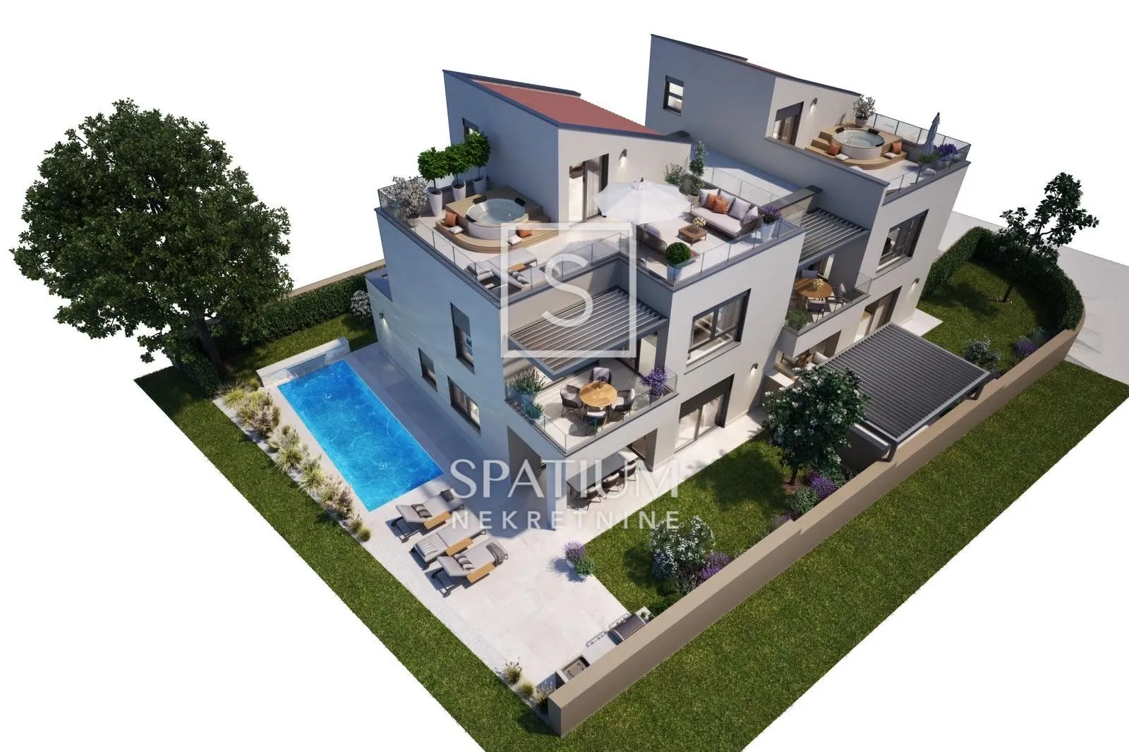 Novigrad, Moderna Dvojnica S Pogledom Na More I Bazenom