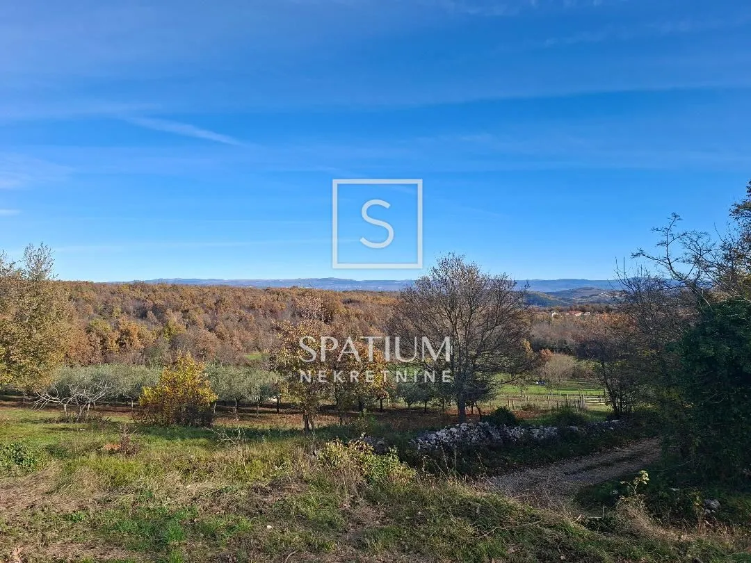 vižinada, okolica, zemljište s građevinskom dozvolom, panoramski pogled - slika 9