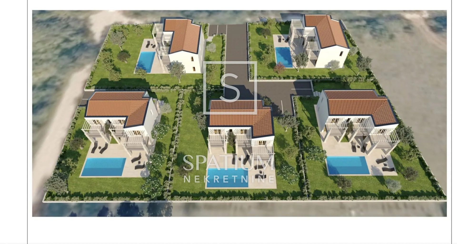 LABIN OKOLICA, GRAĐEVINSKO ZEMLJIŠTE 3800m2 ZA 5 KUĆA