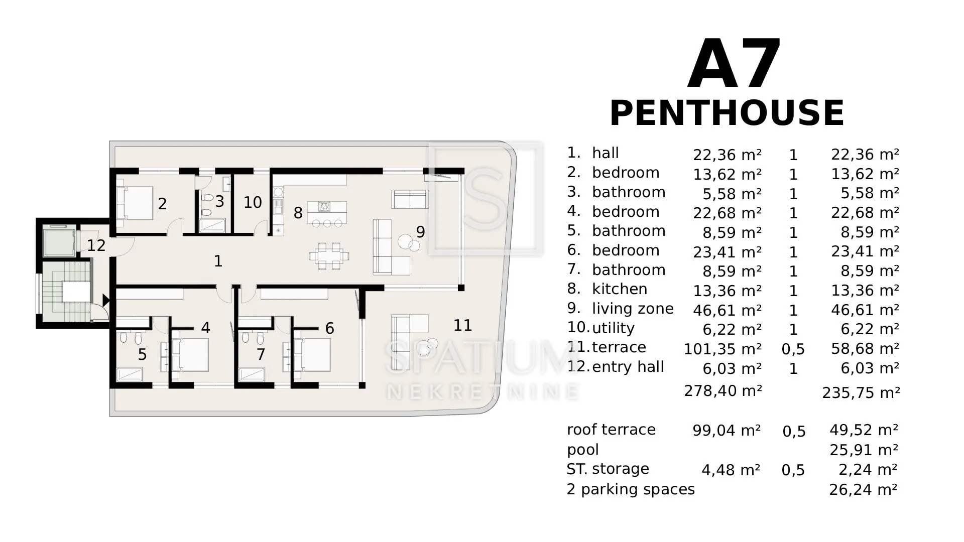 ičići, penthouse s privatnim krovnim bazenom - slika 11