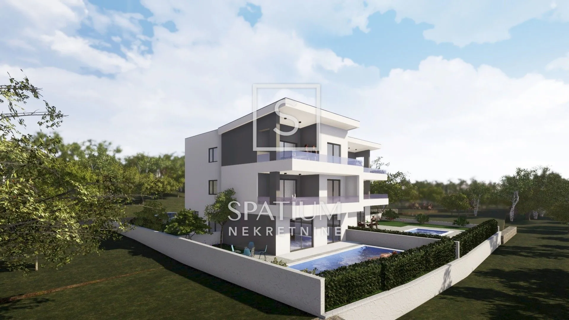 otok krk, malinska, stan u novogradnji + studio apartman - slika 2