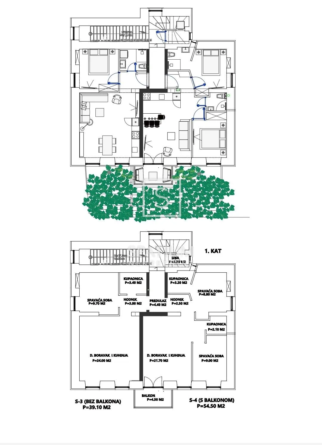 podmurvice, kuća s pet stanova i odvojenim studio apartmanom - slika 30