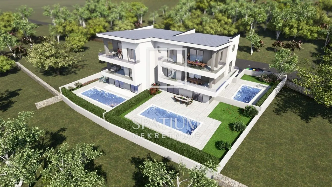 otok krk, malinska, stan u novogradnji + studio apartman - slika 6